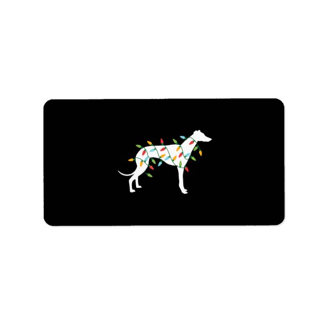 Christmas lights greyhound t  cute gifts  dog love label (Front)
