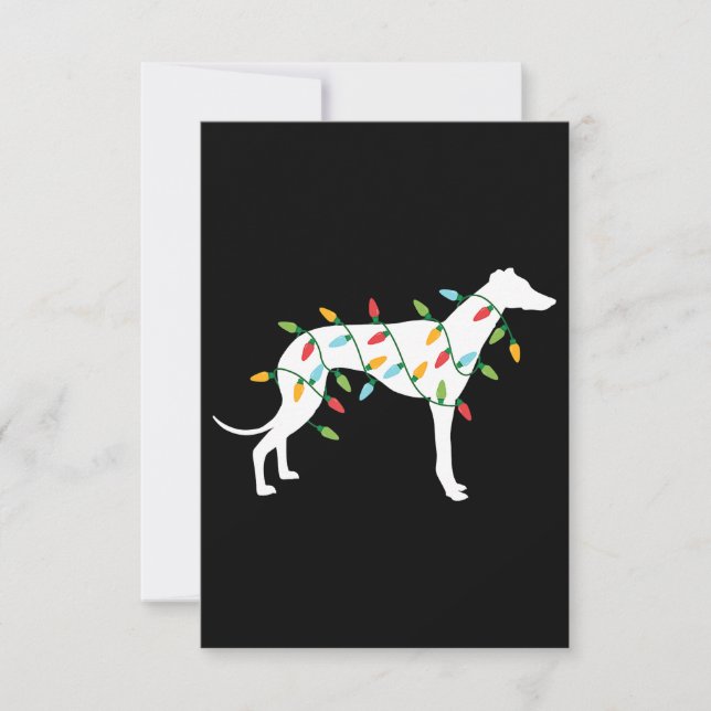 Christmas lights greyhound t  cute gifts  dog love thank you card (Front)
