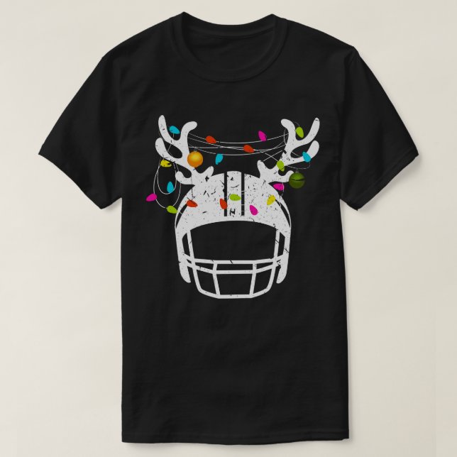 Christmas Lights  Helmet Funny Xmas T-Shirt (Design Front)