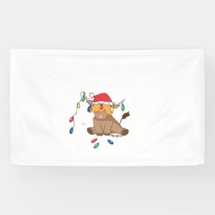 Christmas lights highland cow ugly sweater christm banner