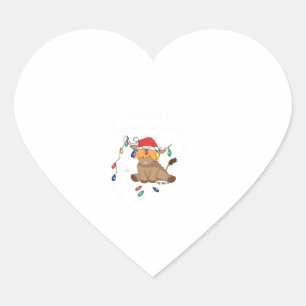 Christmas lights highland cow ugly sweater christm heart sticker