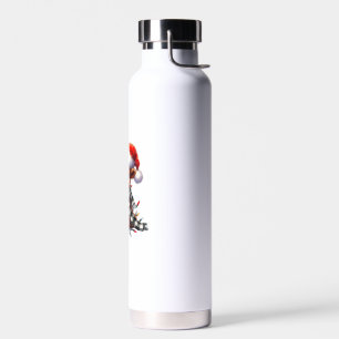 Christmas Lights Highland Cow Vintage Cute Highlan Water Bottle