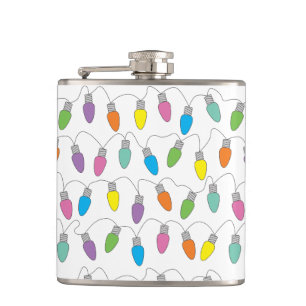 Christmas lights hip flask