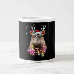Christmas Lights Hippo Fiona Hippopotamus Lover Large Coffee Mug
