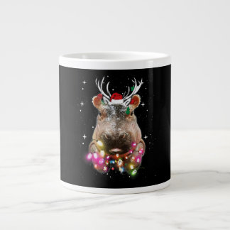 Christmas Lights Hippo Fiona Hippopotamus Lover Large Coffee Mug