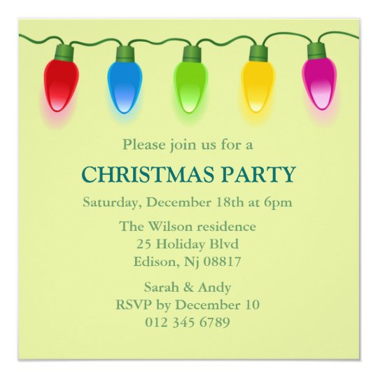 Christmas lights Holiday Invitation