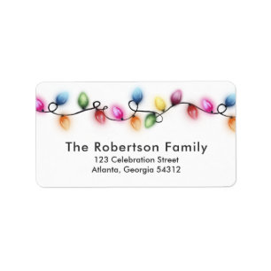 Christmas Lights Holiday / Return Address  Label