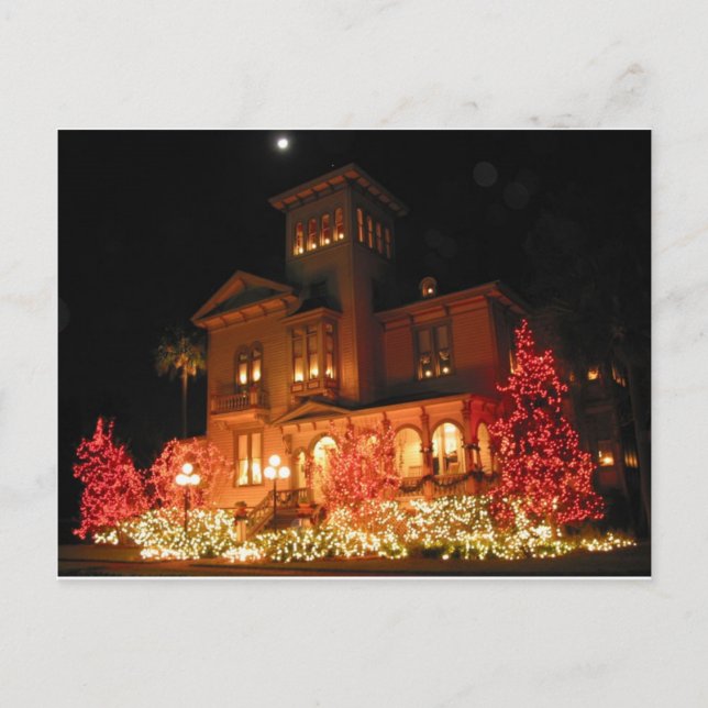 Christmas Lights House Holiday Postcard (Front)