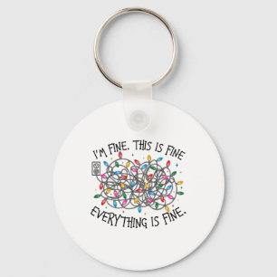 Christmas Lights I'm Fine Everything Is Fine Xmas Key Ring