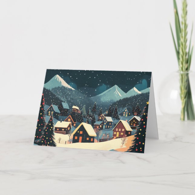 Christmas Lights in Mountain Village Card (Front)