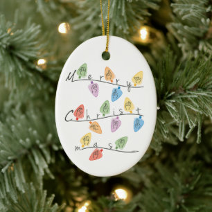 Christmas Lights in Sign Language Ceramic Tree Decoration
