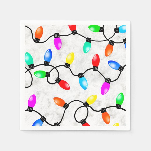 Christmas Lights In The Snow Napkin (Front)