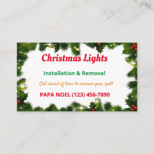 Christmas Lights Installation Business Cards