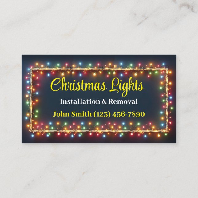 Christmas Lights Installation Business Cards (Front)