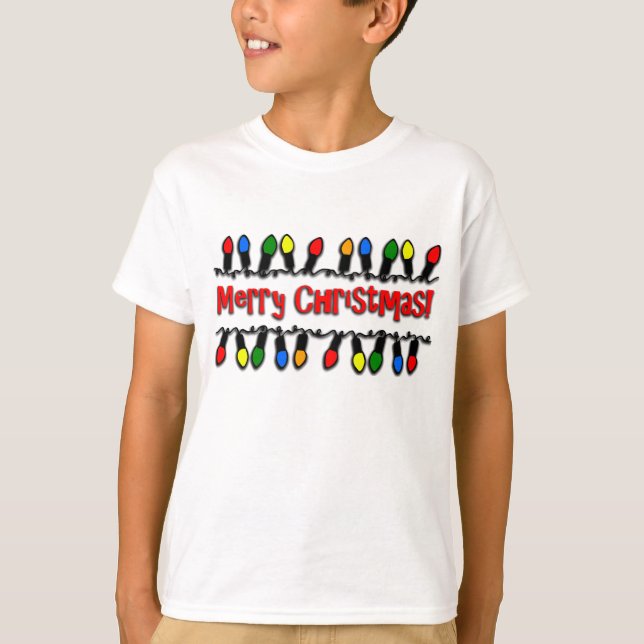 Christmas Lights Kids' Long-Sleeve Holiday T-Shirt (Front)