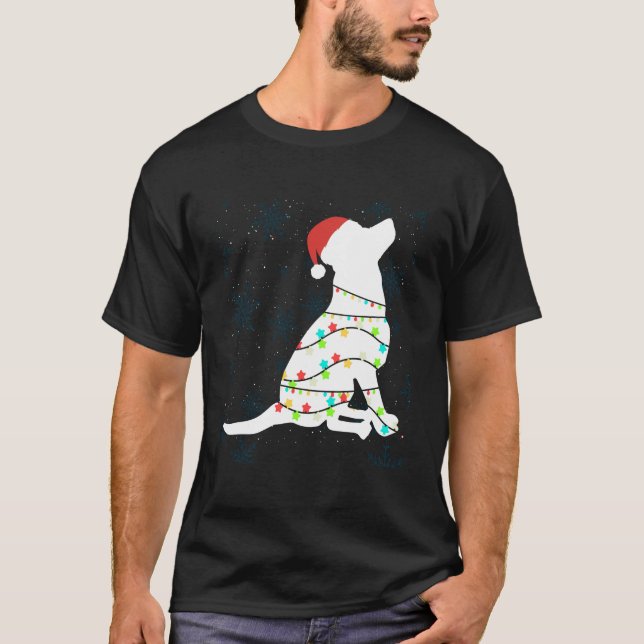 Christmas Lights Labrador Retriever T Shirt Dog Lo (Front)