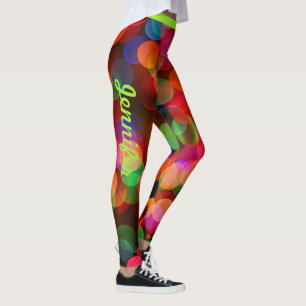 Christmas Lights Leggings Personalise Name