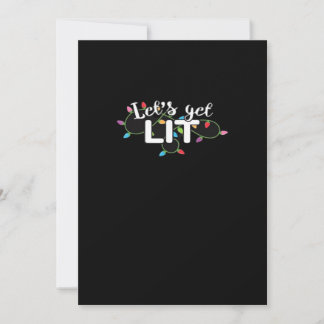 Christmas Lights Let's Get Lit Gift Classic Holiday Card