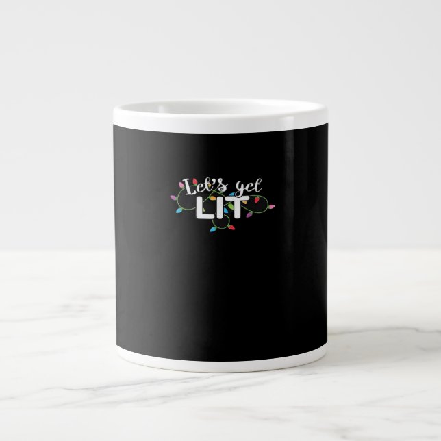 Christmas Lights Let's Get Lit Gift Classic Large Coffee Mug (Front)