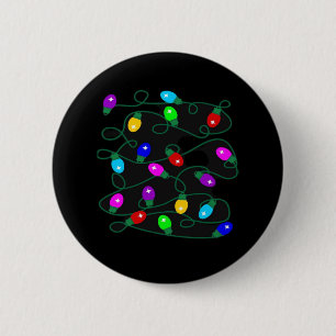 Christmas Lights -Let's Get Lit Lights- Merry & Br 6 Cm Round Badge