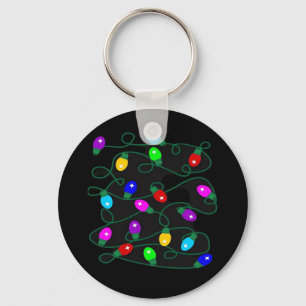 Christmas Lights -Let's Get Lit Lights- Merry & Br Key Ring
