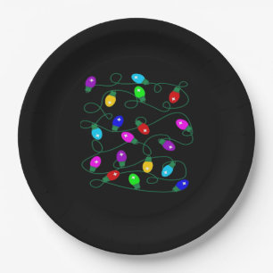 Christmas Lights -Let's Get Lit Lights- Merry & Br Paper Plate