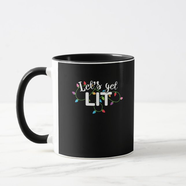 Christmas Lights - Let's Get Lit  Mug (Left)
