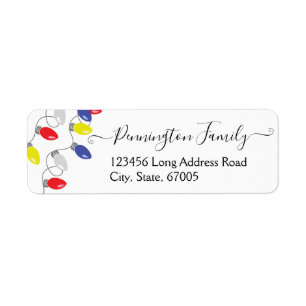Christmas Lights Mailing Address Family Name Label