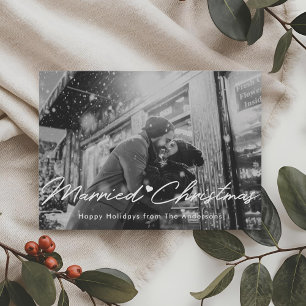 Christmas Lights Married Christmas Photo Overlay Holiday Card