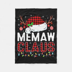 Christmas Lights Memaw Claus Family Matching Xmas  Fleece Blanket
