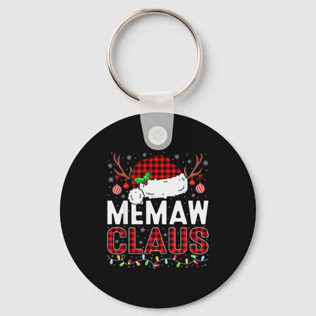 Christmas Lights Memaw Claus Family Matching Xmas  Key Ring (Front)