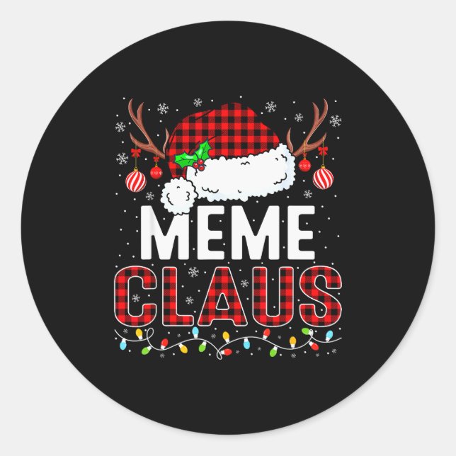 Christmas Lights Meme Claus Family Matching Xmas P Classic Round Sticker (Front)