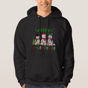 Christmas Lights Merry Christmas Snowman ASL Sign Hoodie