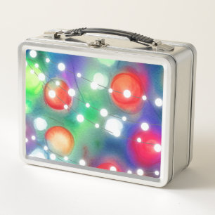 Christmas Lights Metal Lunch Box