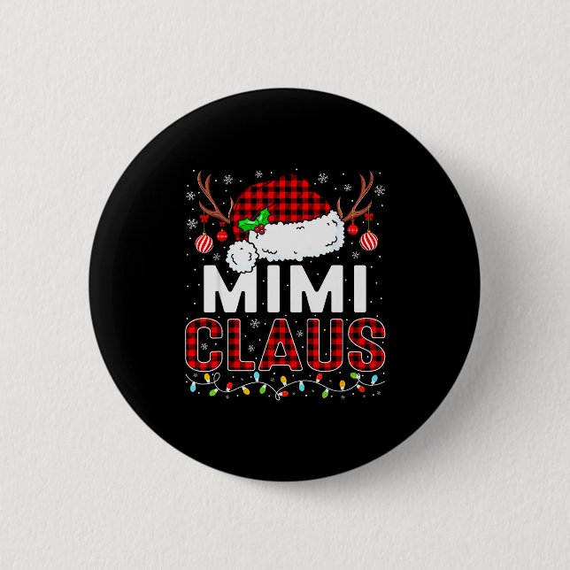 Christmas Lights Mimi Claus Family Matching Xmas P 6 Cm Round Badge (Front)