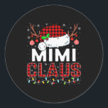 Christmas Lights Mimi Claus Family Matching Xmas P Classic Round Sticker<br><div class="desc">Christmas Lights Mimi Claus Family Matching Xmas Pajama</div>