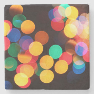 Christmas Lights Modern Stone Coaster