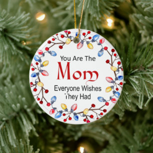 Christmas Lights Mum Ceramic Tree Decoration