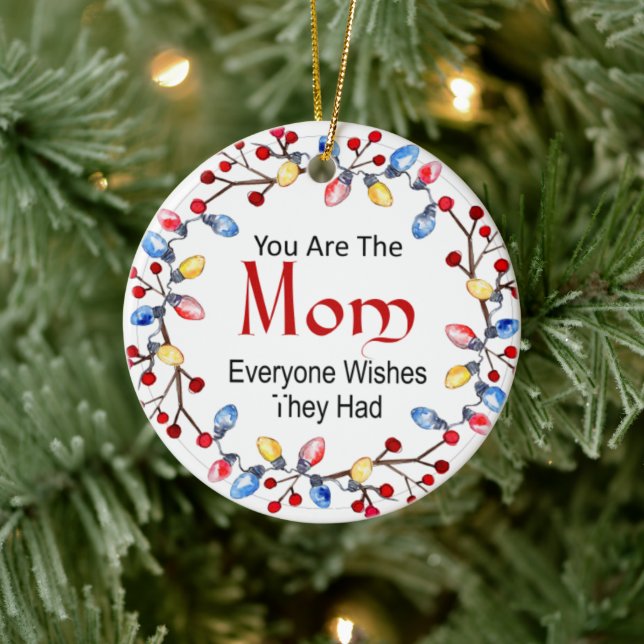 Christmas Lights Mum Ceramic Tree Decoration (Tree)