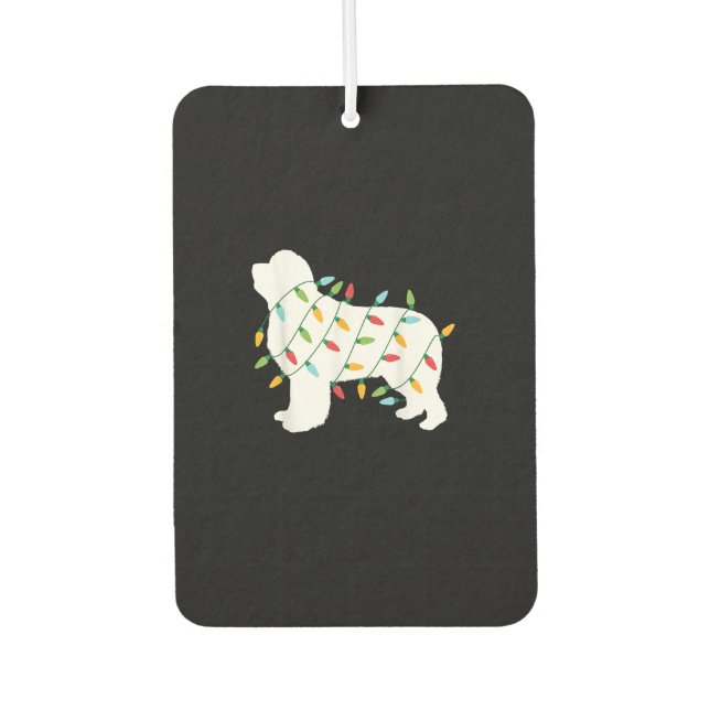 Christmas lights newfoundland  gifts | dog lovers car air freshener (Front)
