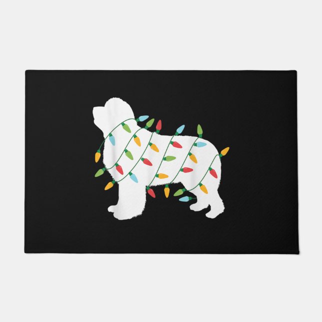 Christmas lights newfoundland  gifts | dog lovers doormat (Front)