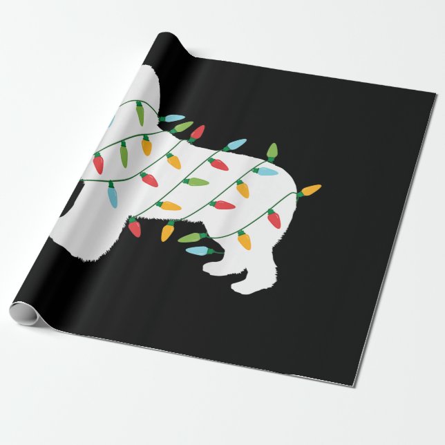 Christmas lights newfoundland  gifts | dog lovers wrapping paper (Unrolled)