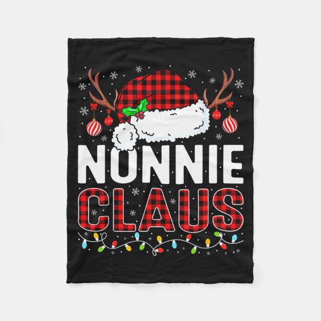 Christmas Lights Nonnie Claus Family Matching Xmas Fleece Blanket (Front)