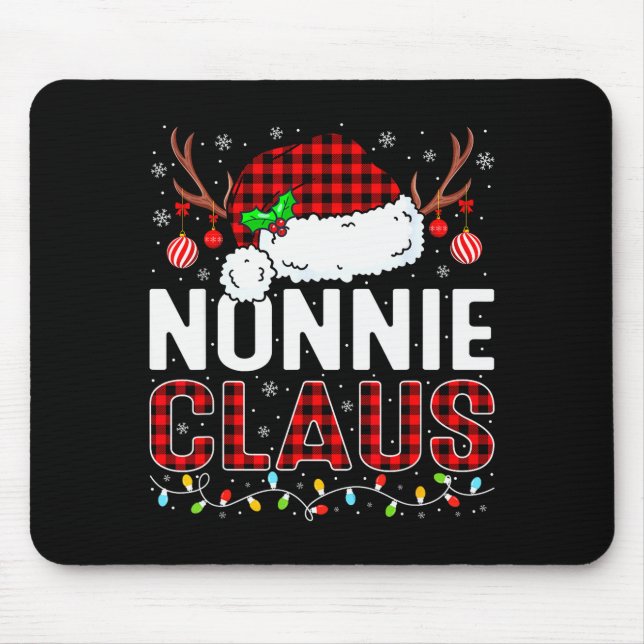 Christmas Lights Nonnie Claus Family Matching Xmas Mouse Mat (Front)