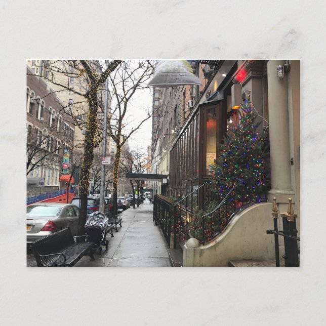 Christmas Lights NYC Upper West Side Photography Holiday Postcard (Front)