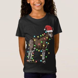 Christmas Lights Okapi Lover Funny Xmas Holiday Gi T-Shirt
