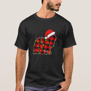 Christmas Lights Pajama Red Plaid Bunny Animals Lo T-Shirt