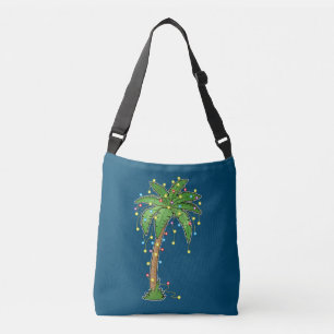 Christmas Lights Palm Tree Beach Funny Tropical Crossbody Bag