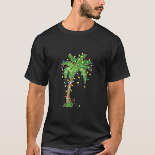 Christmas Lights Palm Tree Beach Funny Tropical Xm T-Shirt