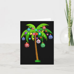 Christmas Lights Palm Tree Fun Hawaii Beach Tropic Card